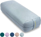 Luxurious Organic Vegan Suede Yoga Bolster Pillow - Rectangular with Carry Handle - Machine Washable Cover