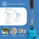 Aerial Silks Yoga Sling Hammock Starter Kit - 9 Yd Tricot Fabric with Hardware & Guide