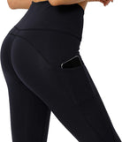 High Waist Womens Yoga Pants Workout plus Size Yoga Dress Athletic Pants for Women Leggings with Pockets,Black XL