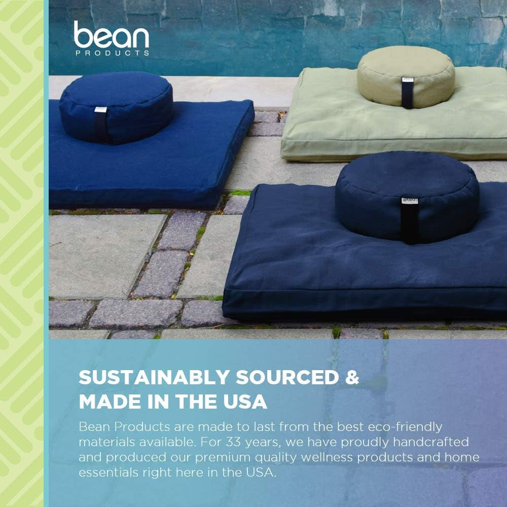 Hemp Zafu Meditation Cushion for Sitting on Floor, Hemp Yoga Pillow, Zafu Meditation Pillow, Zen Seiza Kneeling Prayer Pad Support - Made in USA - round Natural