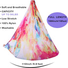 Aerial Yoga Hammock Kit- Yoga Swing Multicolor 5 Yards-Flying Yoga Include Daisy Chain,Carabiner and Pose Guide