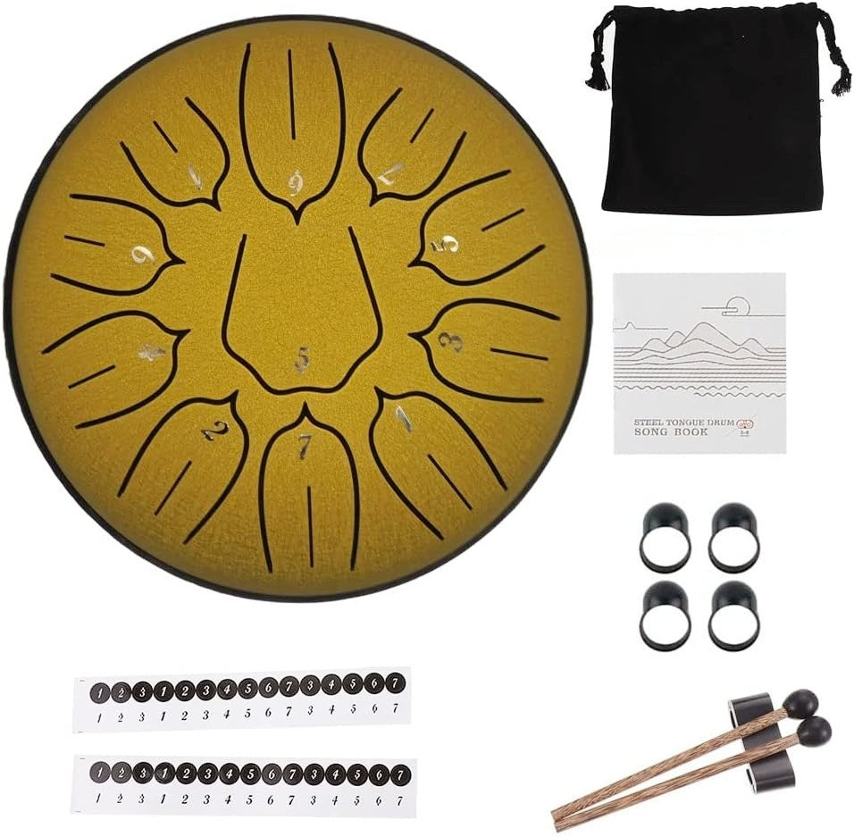 Rain Drum Steel Tongue Drum Hand Drum for Yoga Mind Meditation Gift 3 in / 6 IN