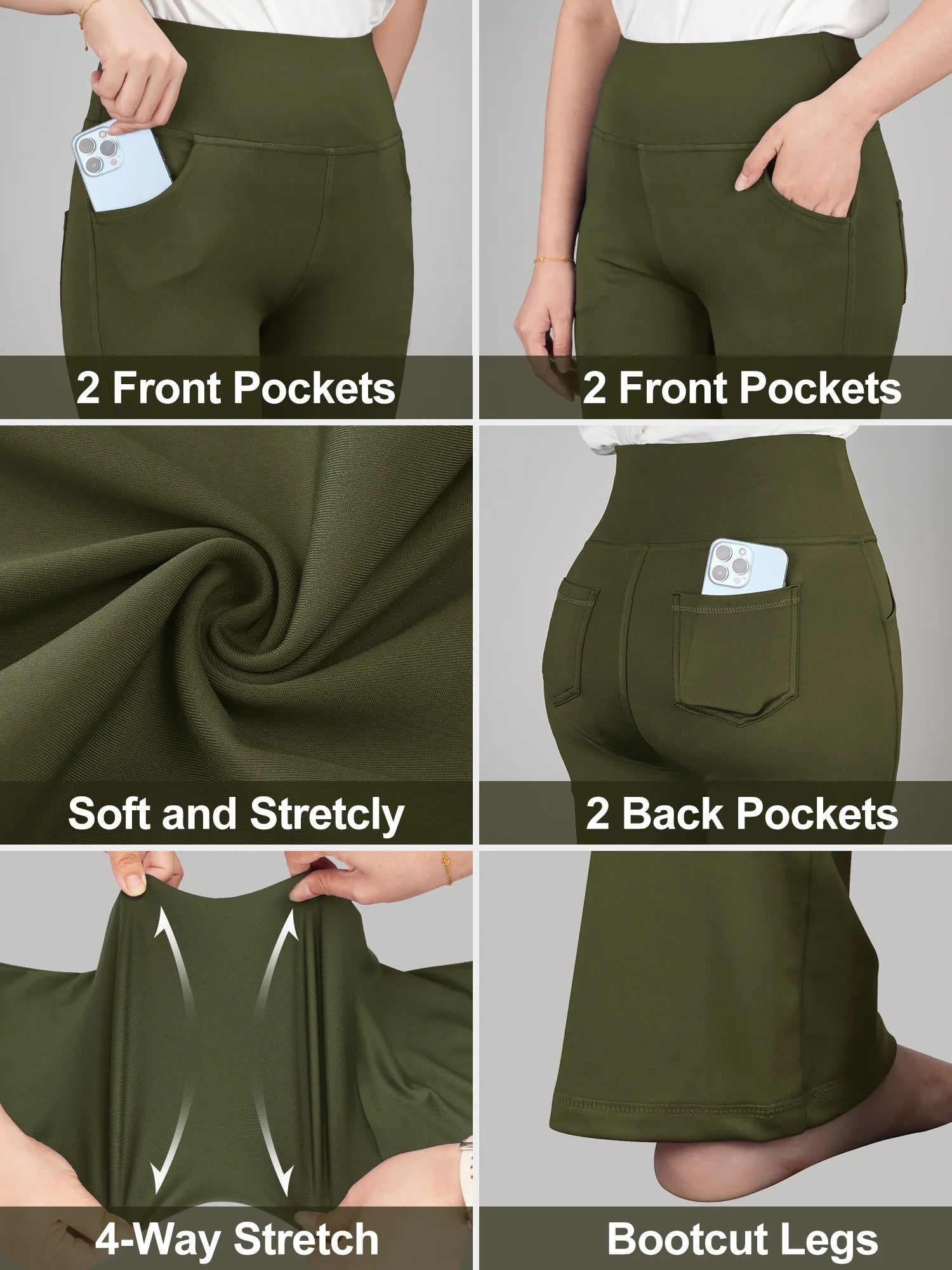 Avamo Women'S Bootcut Yoga Pants with Pockets Moisture-Wicking High Waist Bootleg Gym Fitness Trousers plus Size Pant Stretch Yoga Workout Pants for Women