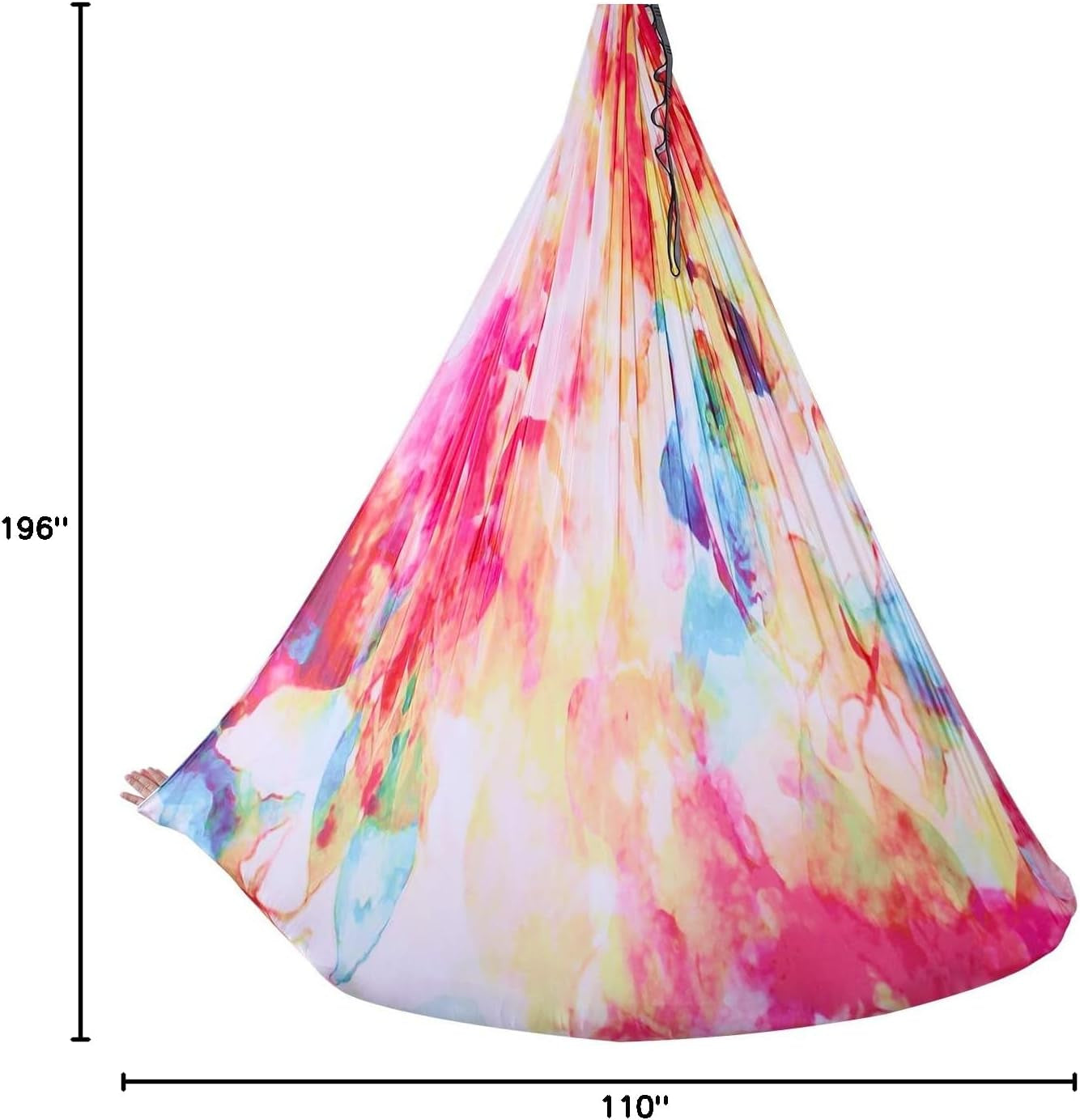 Aerial Yoga Hammock Kit- Yoga Swing Multicolor 5 Yards-Flying Yoga Include Daisy Chain,Carabiner and Pose Guide