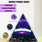 2 Inch Orgone Pyramid, Crystal Pyramid and Healing Stones,Shelf Office Desk Living Room Bedroom Home Decor,Amethyst Crystal Gift for Women Dad Christmas