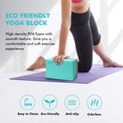 Yoga Block 2 Pack with Yoga Strap, High Density EVA Foam Block, Non-Slip Surface for Yoga, General Fitness, Pilates, Stretching-9" X 6" X 4"