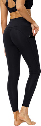 High Waist Womens Yoga Pants Workout plus Size Yoga Dress Athletic Pants for Women Leggings with Pockets,Black XL