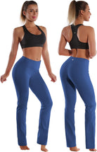 29"/31"/33"/35"/37" Women'S High Waist Straight Leg Yoga Pants Tummy Control Workout Pants with Pockets
