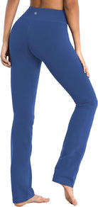 29"/31"/33"/35"/37" Women'S High Waist Straight Leg Yoga Pants Tummy Control Workout Pants with Pockets