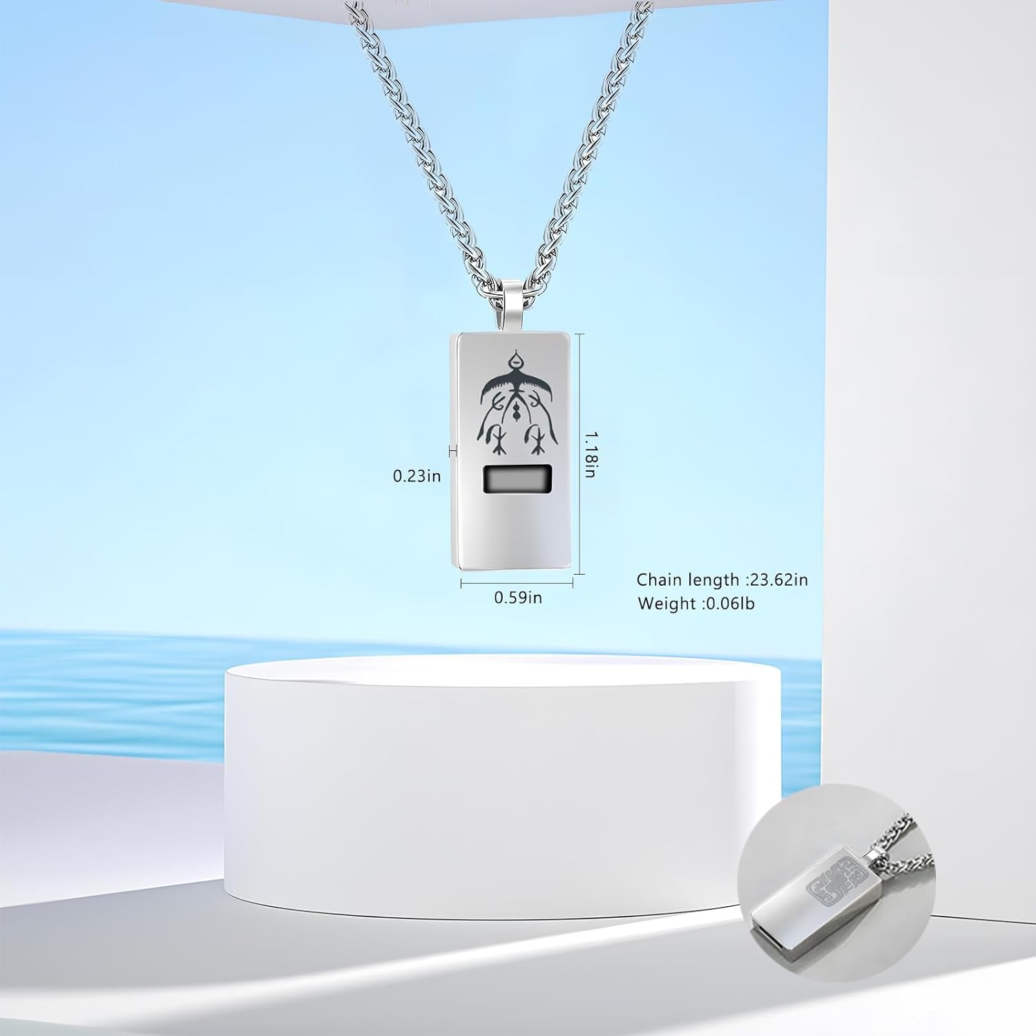 Breathing Necklace for Anxiety Stress Relief, Quit Smoking Tools Breathlace Necklace, Stop Smoking Aids Breathing Necklace, Fum Vaporless Inhaler Meditation Tools Necklace Silver