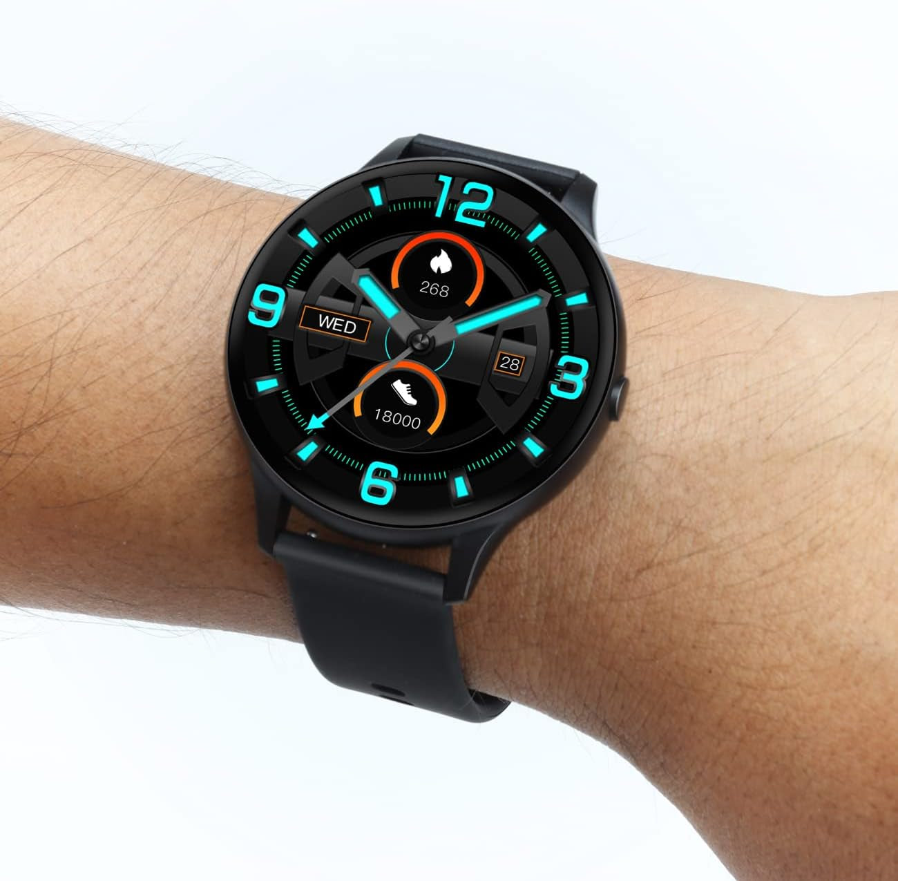 Smart Watches for Men Women, Sport Fitness Tracker Watch with Body Temperature/Heart Rate/Blood Pressure/Spo2/Sleep Monitor/Pedometer/Waterproof, Bluetooth Smartwatch, Black
