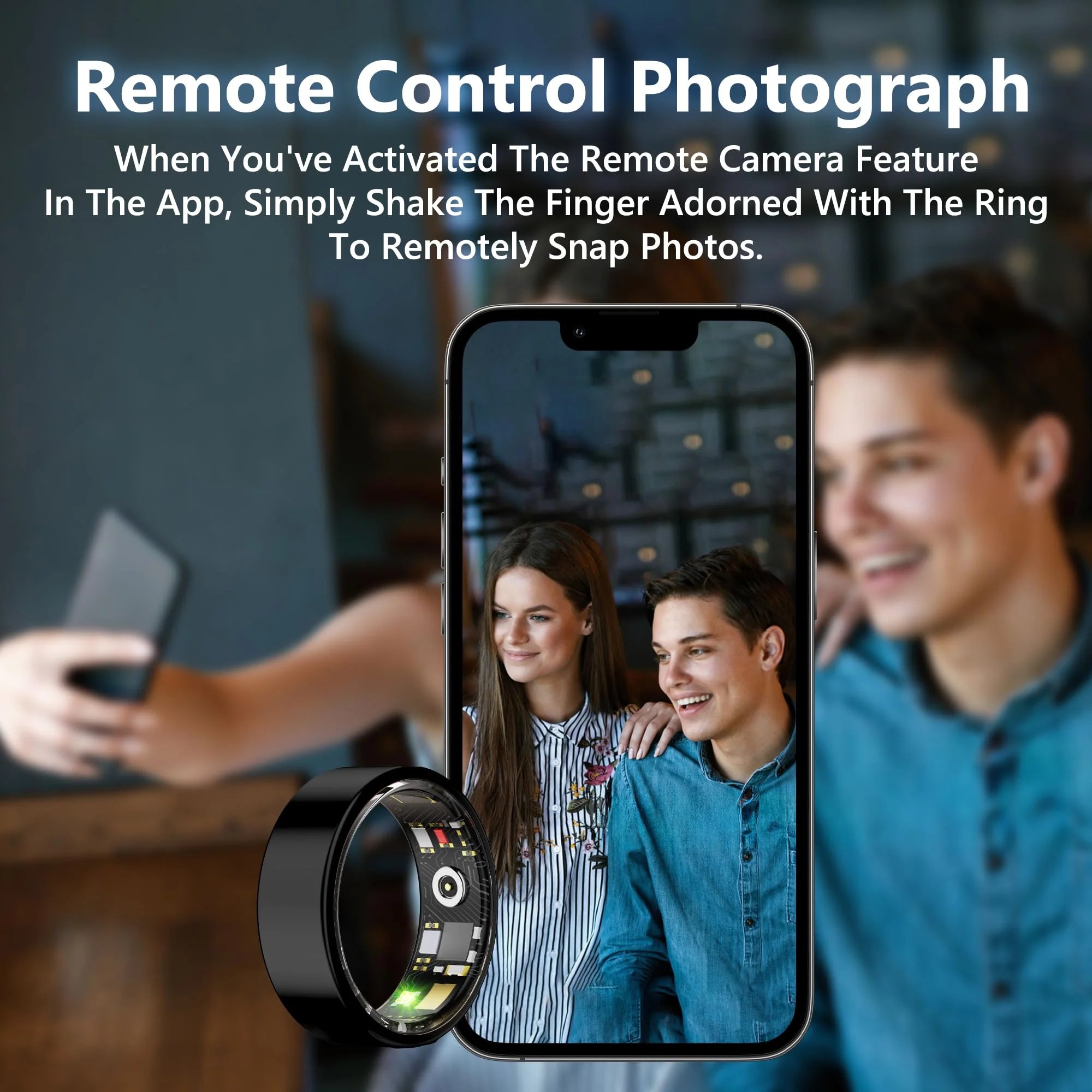 Smart Fitness Ring Tracker for Women Men with Charging Case, IP68 Waterproof for Iphone and Android, No Subscription Fee, Black 11