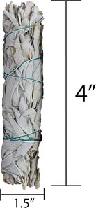 White Sage 3 Pack Bundle - 4 Inches Smudge Sticks Home Spiritual Cleansing Meditation Relaxation Aromatherapy Healing Energy Rituals - Premium California White