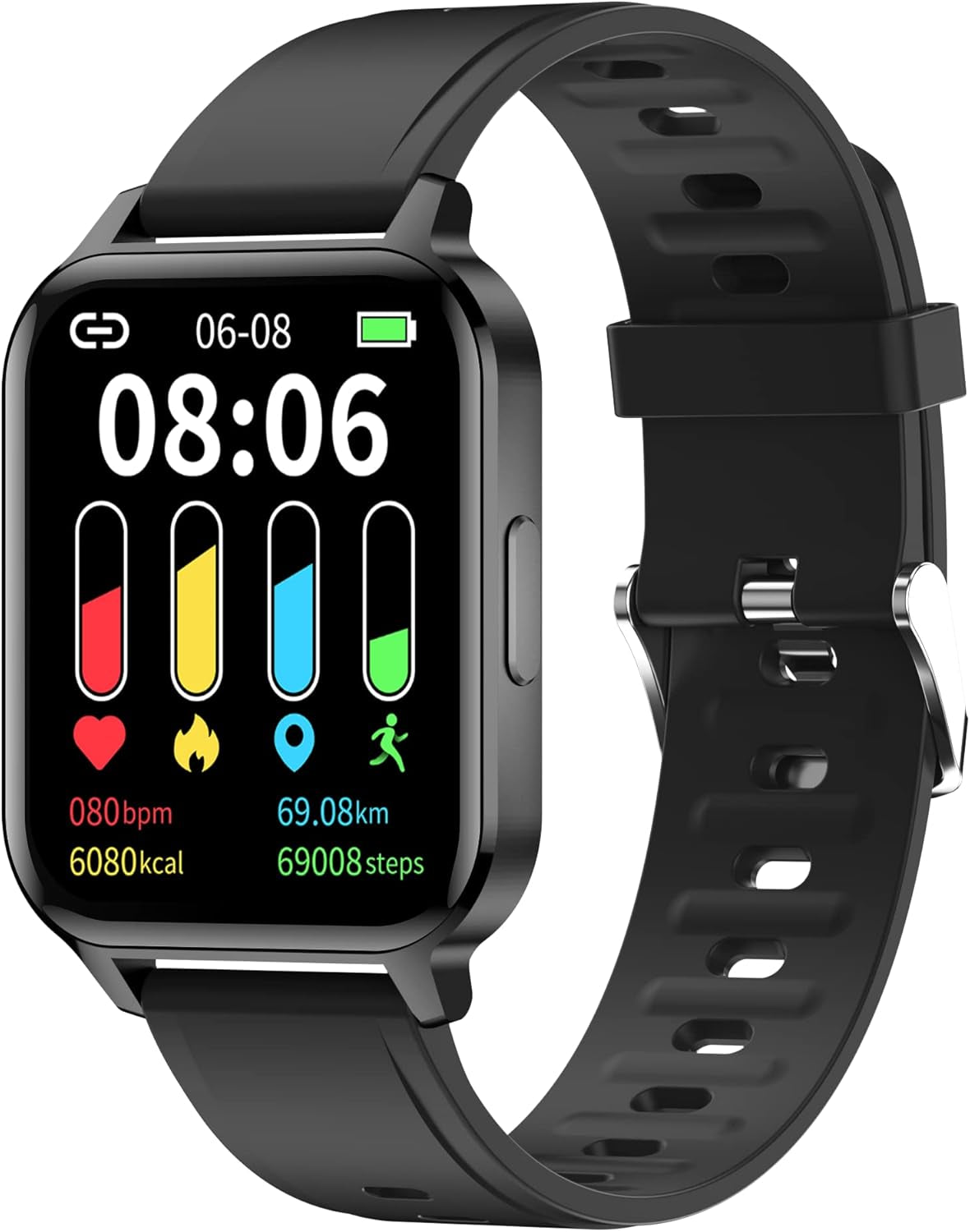 Smart Watch, 1.7" Smartwatch for Android and Ios Phones, Fitness Tracker with with Full Touch Color Screen Heart Rate and Sleep Monitor Pedometer, IP68 Waterproof Smart Watch for Women Men