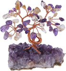 Citrine & Amethyst Crystal Tree with Amethyst Cluster Crystals Base Bonsai Money Tree for Wealth and Luck