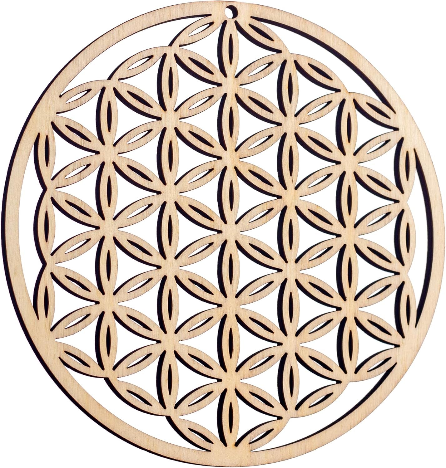 5.31" Flower of Life Wall Art, Sacred Geometry Wall Art, Wooden Wall Art Decor, Yoga Wall Art Hanging, Laser Cut Artwork, Wall Sculpture Symbol, Gift Purpose, Car Hanger