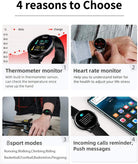 Smart Watch for Women, Sport Fitness Watch with Body Temperature Monitor/Heart Rate/Blood Pressure/Spo2/Sleep Monitor/Pedometer/Waterproof, Lady Bluetooth Smartwatch Sync with Google Fit, Pink
