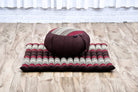 Meditation Cushion Set – 1 round Zafu Meditation Pillow and 1 Square Roll-Up Zabuton Meditation Mat, Pillows Bundle Filled with Kapok