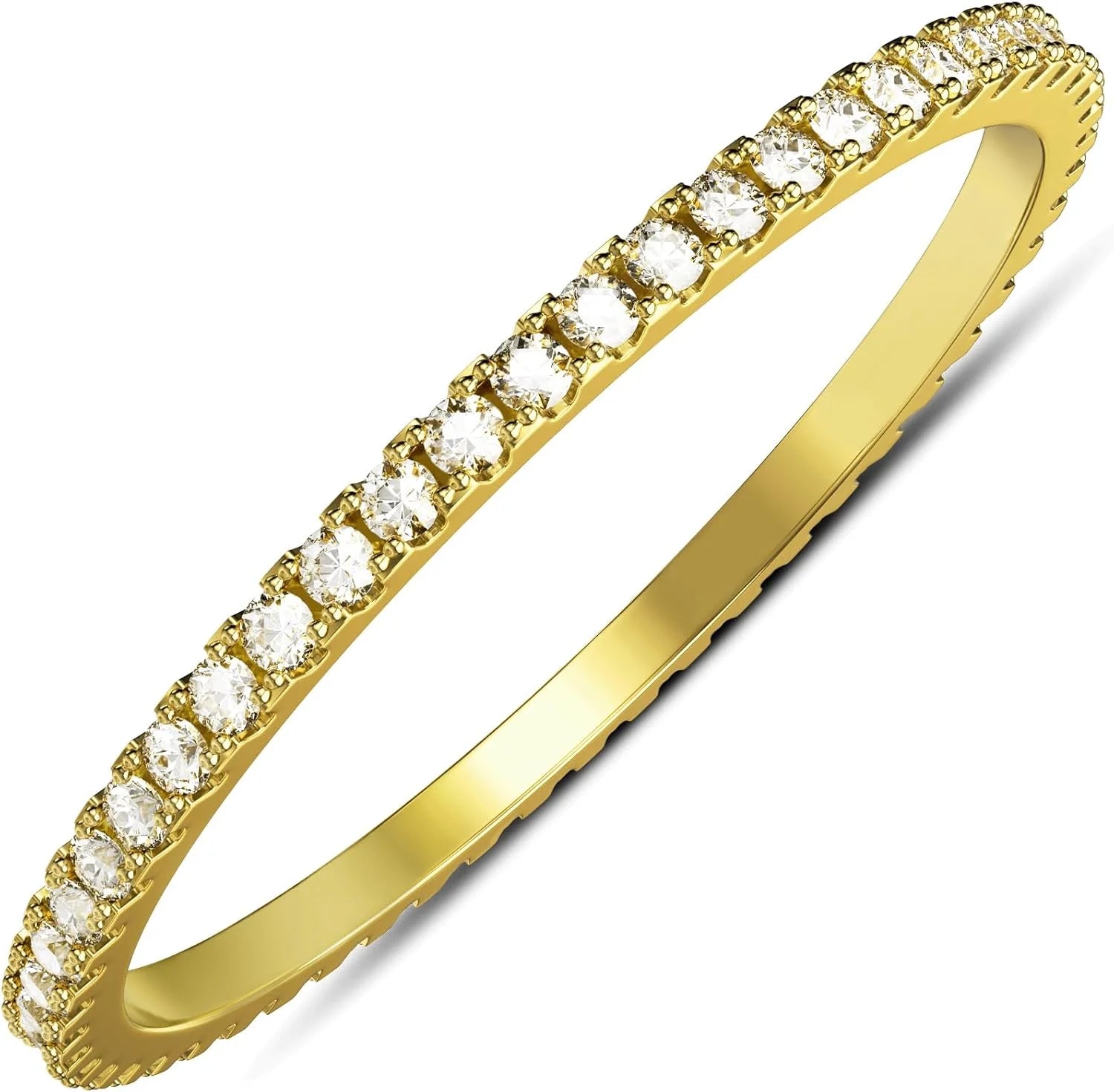 2-Pack 14K Gold Plated Stacking Rings for Oura Gen 4/Oura Gen 3, Cubic Zirconia Simulated Diamond Oura Ring Stack for Women