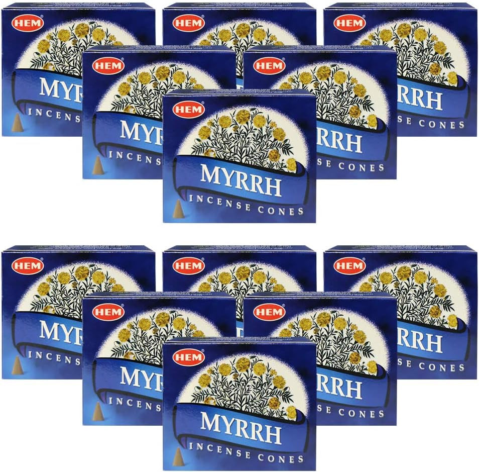 Myrrh Incense Cones and Cone Incense Burner Bundle Insence Insense Hem Incense