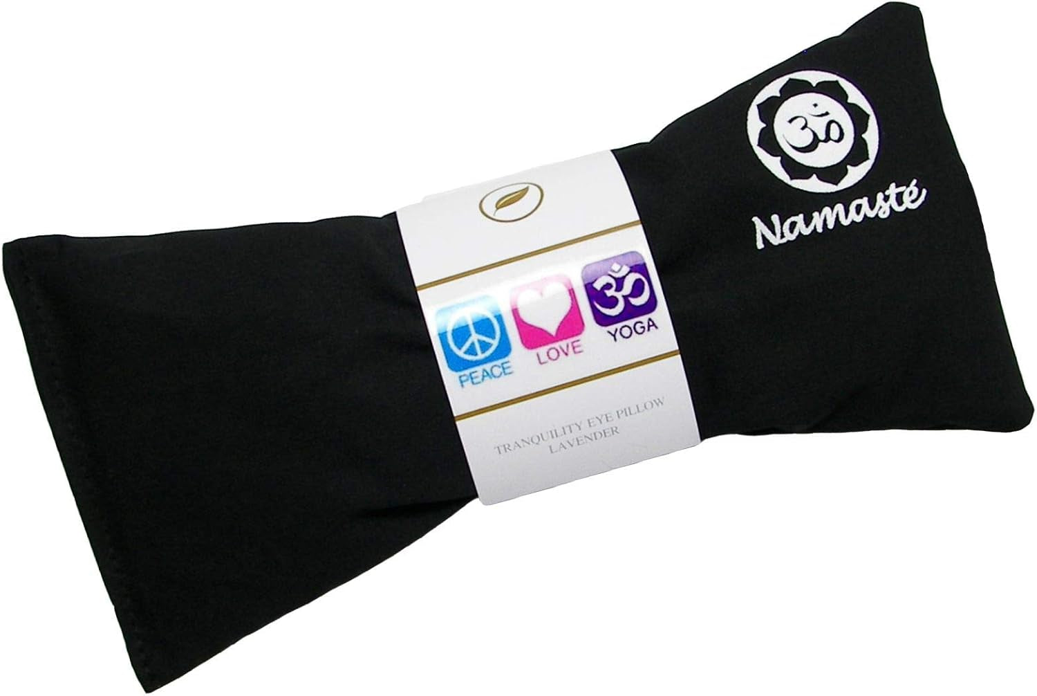 Lavender Eye Pillows - Yoga Eye Pillows Namaste Hot Cold Aromatherapy for Stress, Meditation, Spa, Relaxation Gifts - Made in USA Set of 4 - Black Cotton