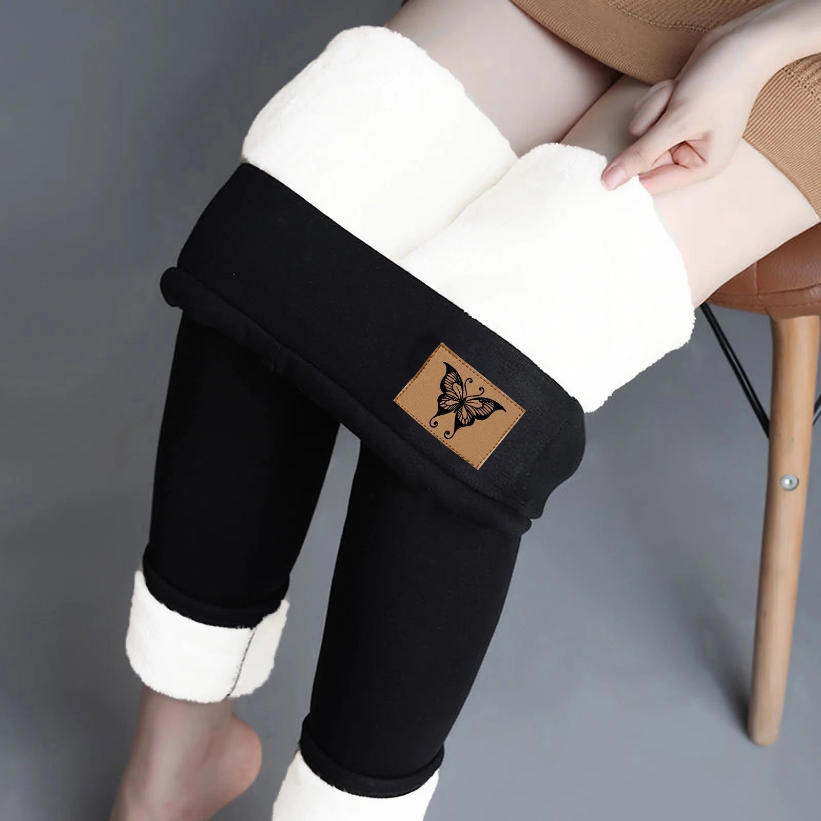 Super Thick Fleece Leggings for Women,Winter High-Waisted Leggings Fleece Lined Warm Pants,Elastic Slim Workout Yoga Tight