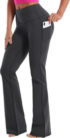29"/31"/33"/35"/37" Women Bootleg/Wide Legs High Waist Yoga Pants Tummy Control Bootcut Workout Flared Out Pockets