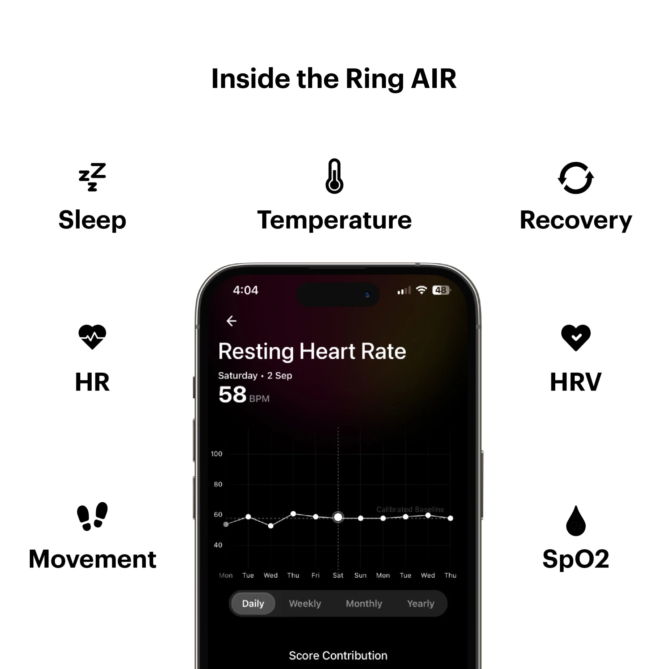 Ring AIR Size 11 - World’S Lightest Sleep-Tracking Wearable - Matte Grey