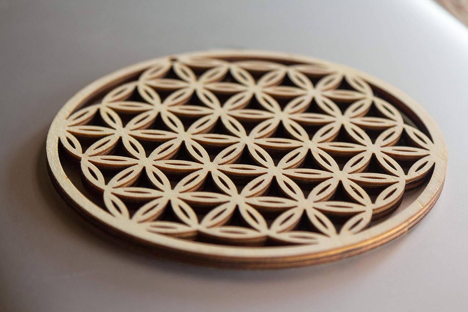 5.31" Flower of Life Wall Art, Sacred Geometry Wall Art, Wooden Wall Art Decor, Yoga Wall Art Hanging, Laser Cut Artwork, Wall Sculpture Symbol, Gift Purpose, Car Hanger