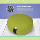 Hemp Zafu Meditation Cushion for Sitting on Floor, Hemp Yoga Pillow, Zafu Meditation Pillow, Zen Seiza Kneeling Prayer Pad Support - Made in USA - round Natural