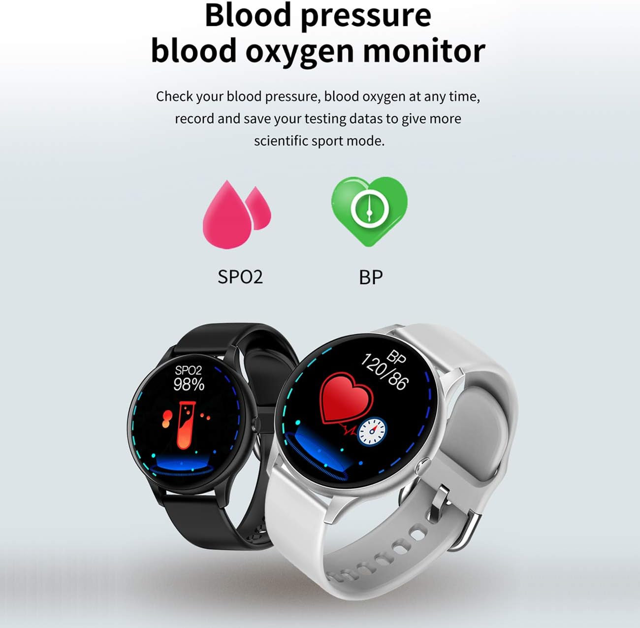 Smart Watch for Women, Sport Fitness Watch with Body Thermometer/Heart Rate/Blood Pressure/Spo2/Sleep Monitor/Pedometer/Waterproof, Lady Bluetooth Smartwatch Grey