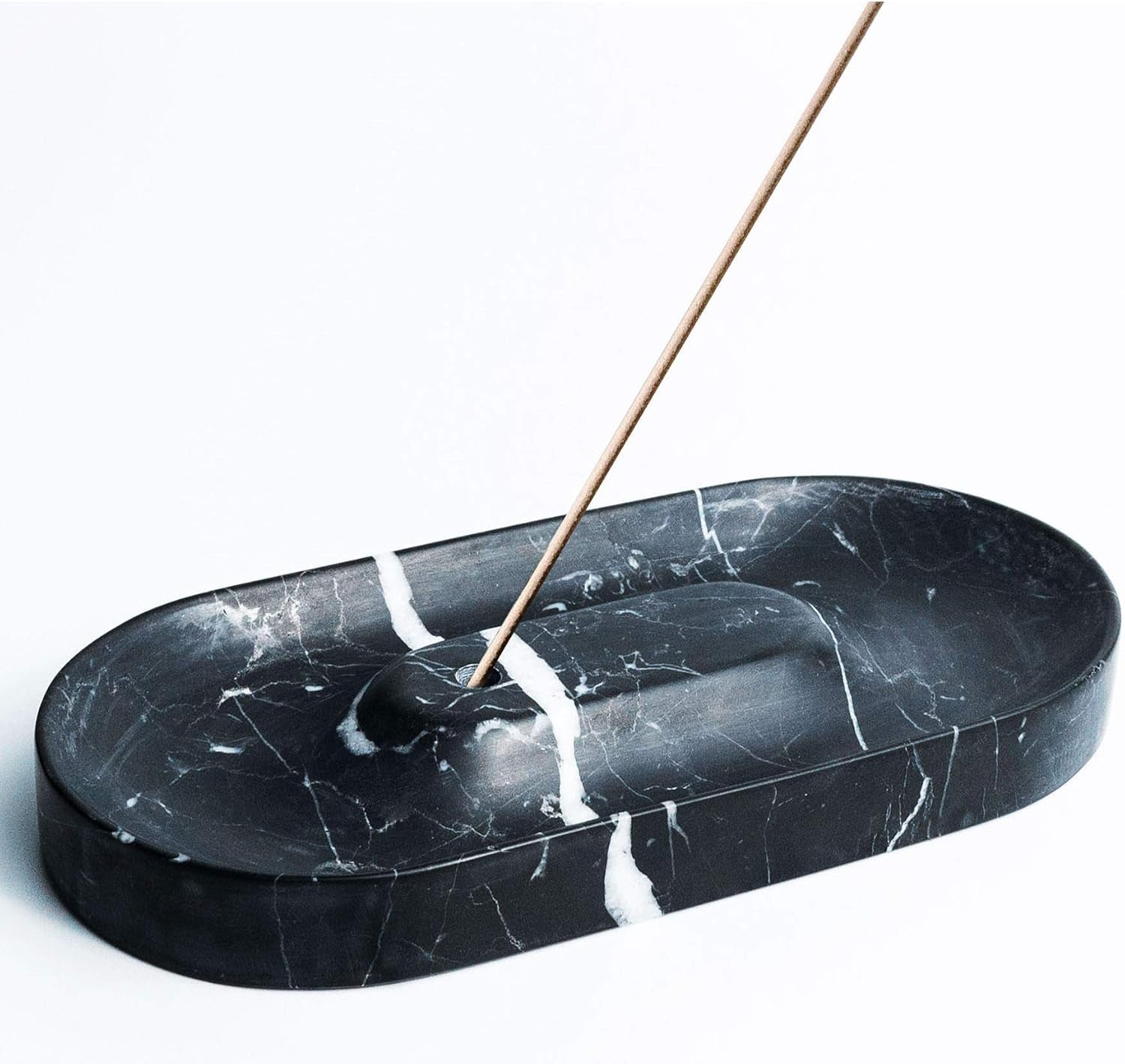 Black Marble Incense Holder | Incense Burner | Incense Tray with Ash Catcher | Marble Decor | Palo Santo Holder, 17Cm X 8Cm X 2Cm