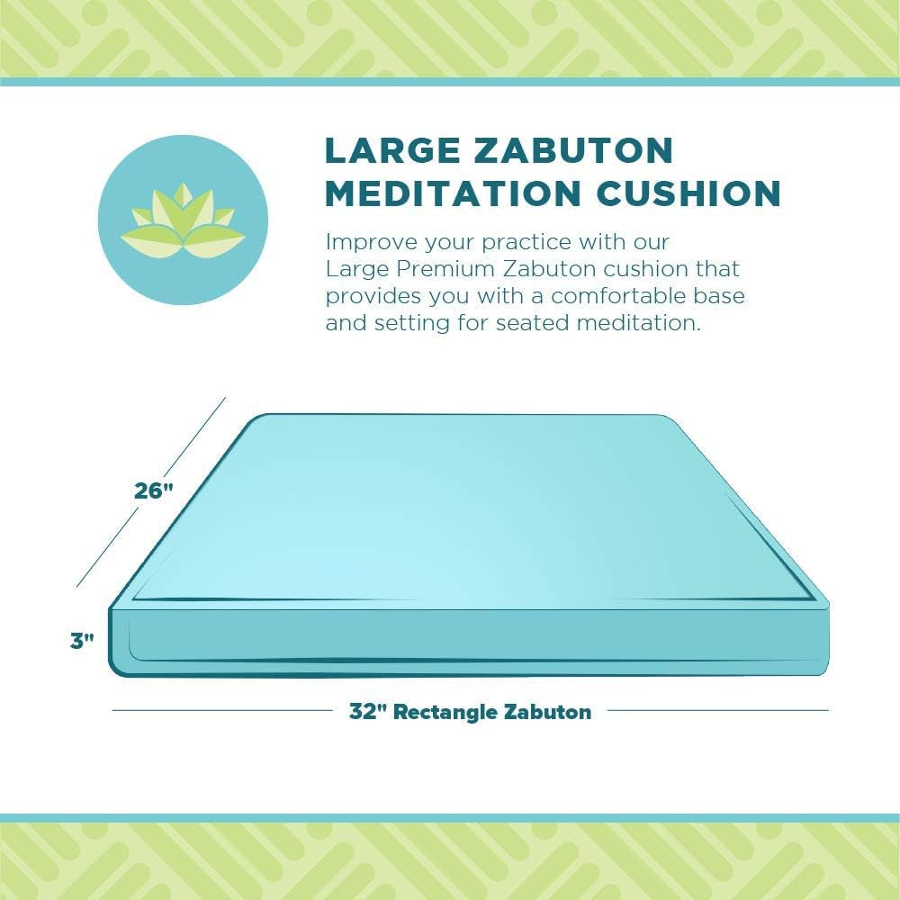 Zabuton Meditation Cushion, Large, Hemp Shadow Gray - 17Oz Organic Hemp