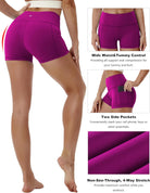 2.5"/4"/5" Basic/Out Pockets Women'S High Waist Tummy Control Yoga Shorts 4 Way Stretch Running Workout Shorts