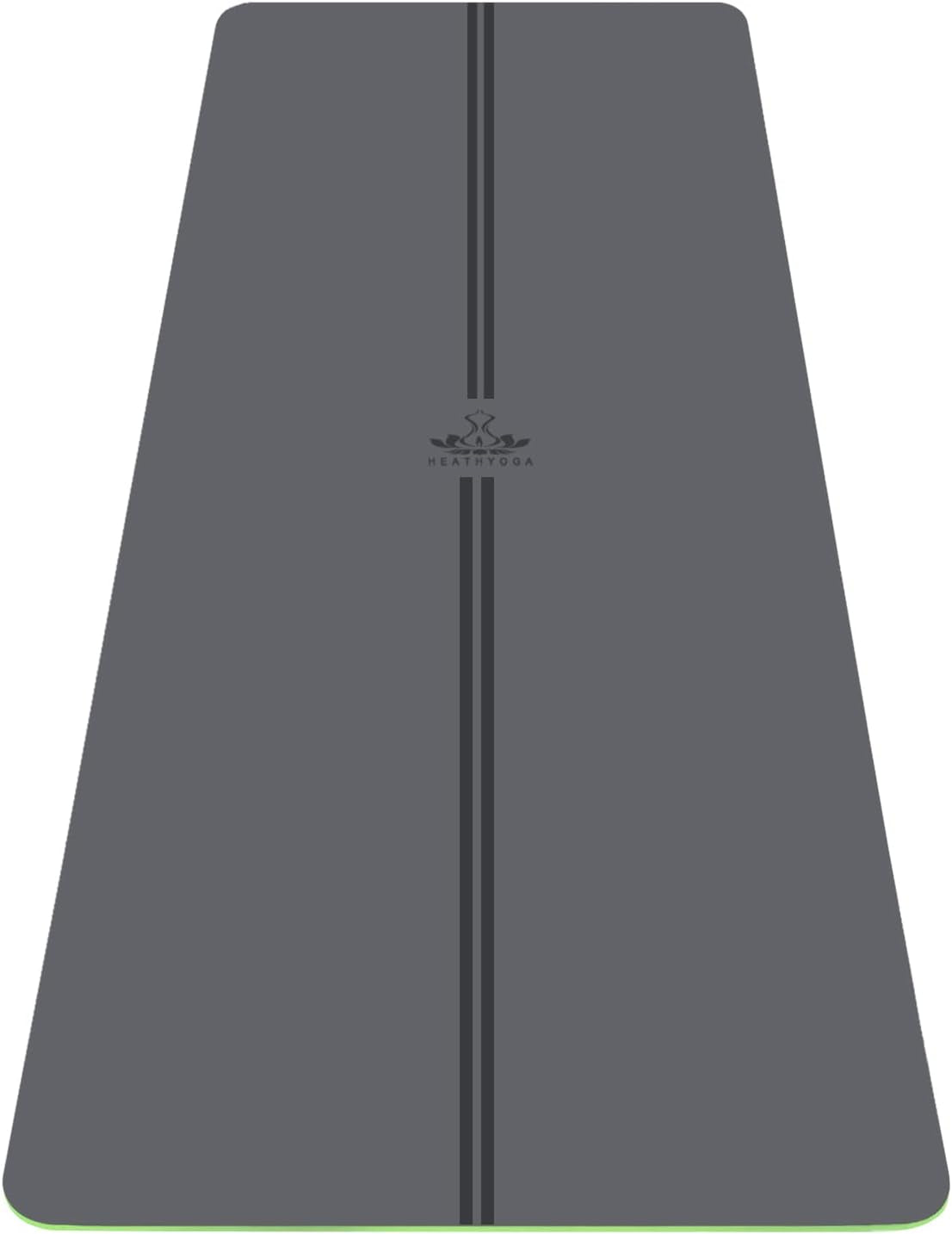 Progrip Non Slip Yoga Mat with Alignment Lines, Revolutionary Wet-Grip Surface & Eco Friendly Material, Perfect for Hot Yoga and Bikram, 72”X26” Gray