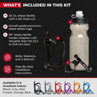 Bike Water Bottle Holder with Bottle Combo Mount Cage Rack No Screws Mountain Bicycle Accessories, for Sport Outdoor Cycling, MTB Road, Universal Cup Holder, Durable Alloy Kids, Adults (Black)