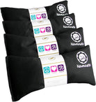 Lavender Eye Pillows - Yoga Eye Pillows Namaste Hot Cold Aromatherapy for Stress, Meditation, Spa, Relaxation Gifts - Made in USA Set of 4 - Black Cotton