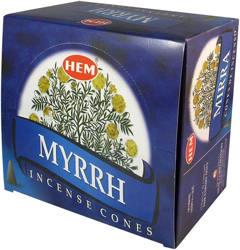 Myrrh Incense Cones and Cone Incense Burner Bundle Insence Insense Hem Incense