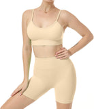 Women Seamless Yoga Set 2 Piece Workout Sport Bra with High Waist Shorts Legging Outfit Tracksuit.