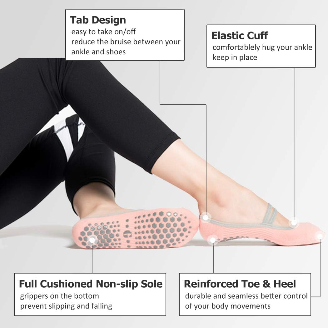 Yoga Socks for Women, Yoga Socks for Pilates, Pure Barre, Ballet, Dance, Workout