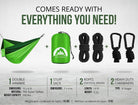 Double Camping Hammock Lightweight Parachute Nylon | Portable Hammocks with Tree Straps | Hammock 2 Person Heavy Duty | Hammock Backpacking for Camping, Backyard, Hiking, Beach