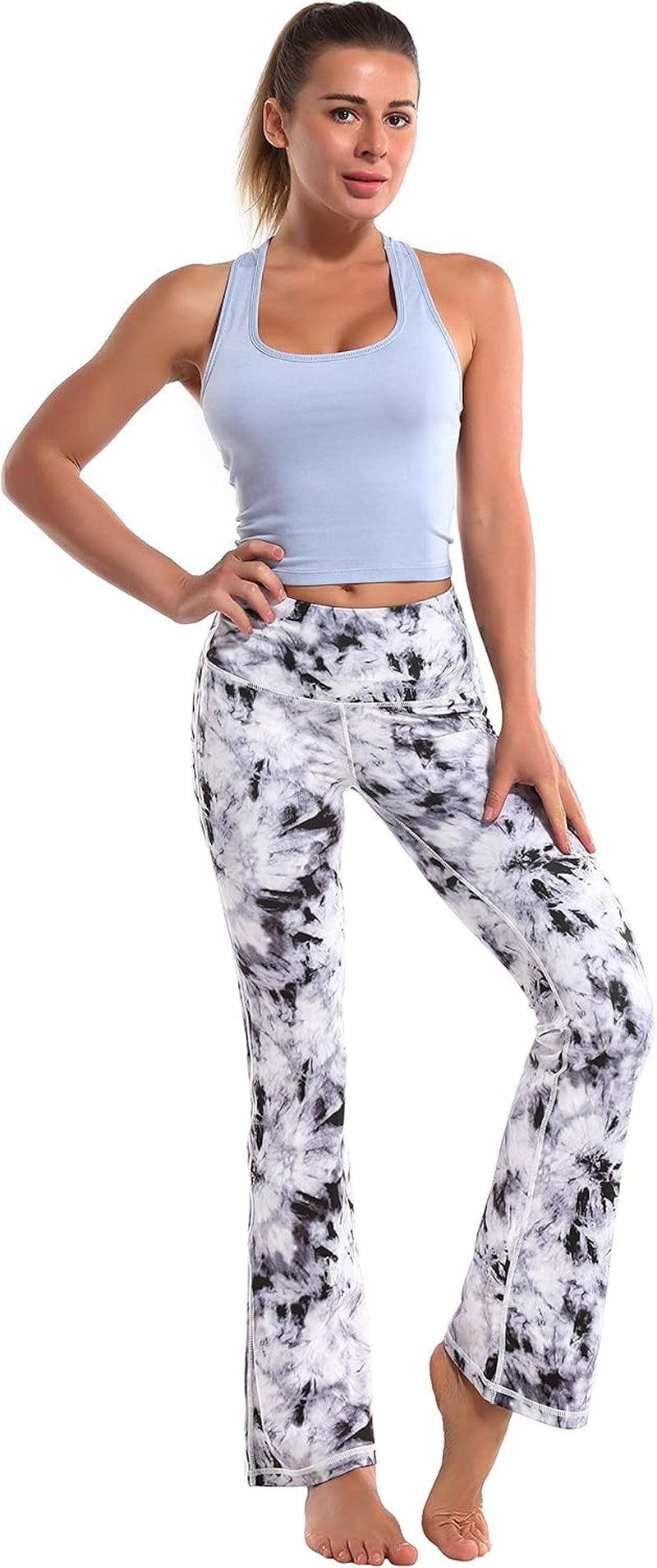 29"/31"/33"/35"/37" Women Bootleg/Wide Legs High Waist Yoga Pants Tummy Control Bootcut Workout Flared Out Pockets