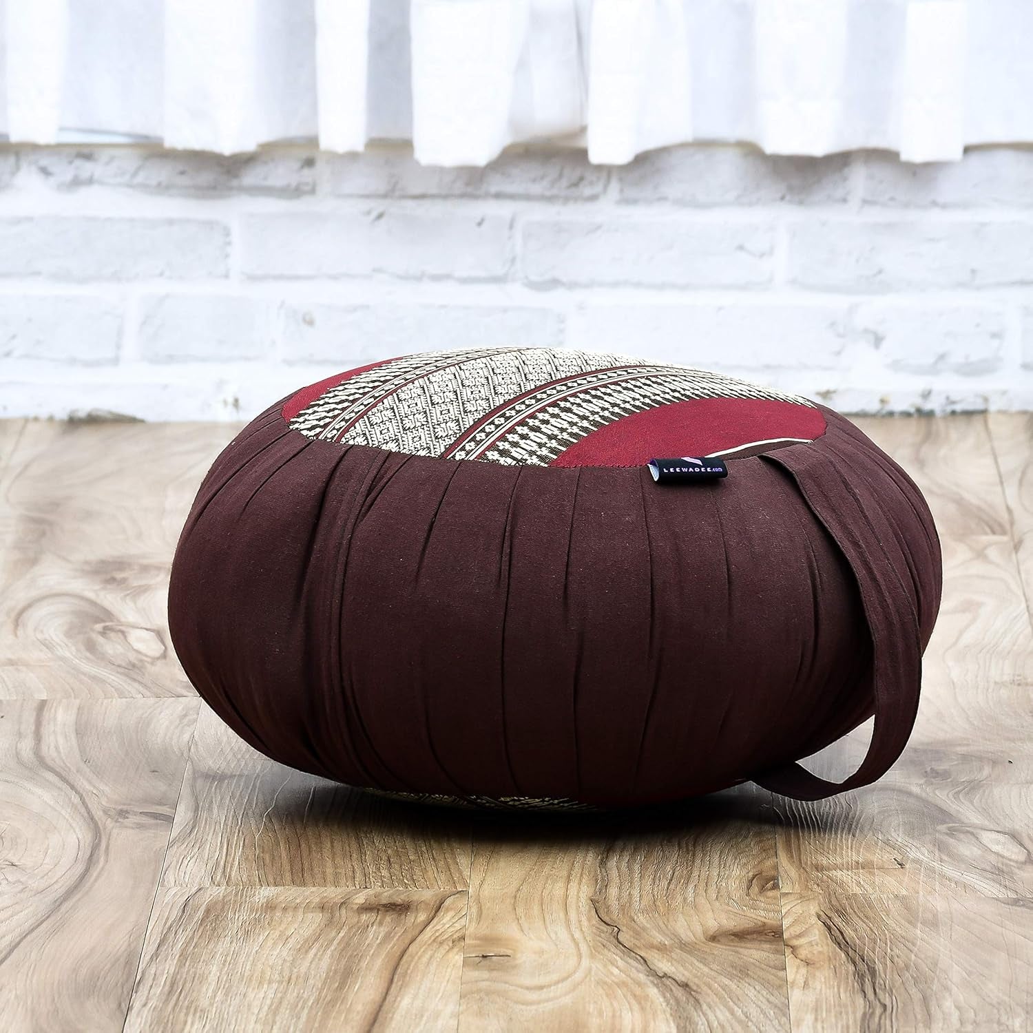 Meditation Cushion Set – 1 round Zafu Meditation Pillow and 1 Square Roll-Up Zabuton Meditation Mat, Pillows Bundle Filled with Kapok