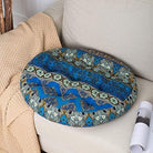 Boho Floor Pillow, Bohemian Patchwork Style Meditation Pillow round Seat Cushion Yoga Cushion India Seating Pad for Living Room Bedroom Balcony Garden, 22 Inch, Blue