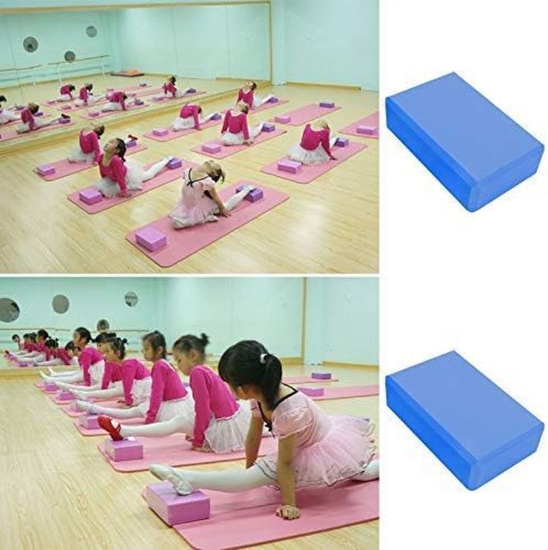 2 Pack Yoga Blocks High Density EVA Foam Brick Soft Non-Slip Surface Exercise Bricks Stability and Balance for Exercise, Yoga, Pilates, Meditation, Aid Balance (Blue)