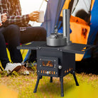 Wood Burning Steel Stove with Chimney for Camping Hiking Picnic