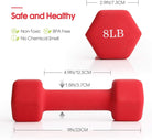 Dumbbell Set, 8Lb Pair Neoprene Coated Iron Dumbbells Hand Weights Set Barbell Exercise Fitness Hex Dumb Bell Free Weight Dumbbell for Women Men Home Gym Workout Strength Bodybuilding Training