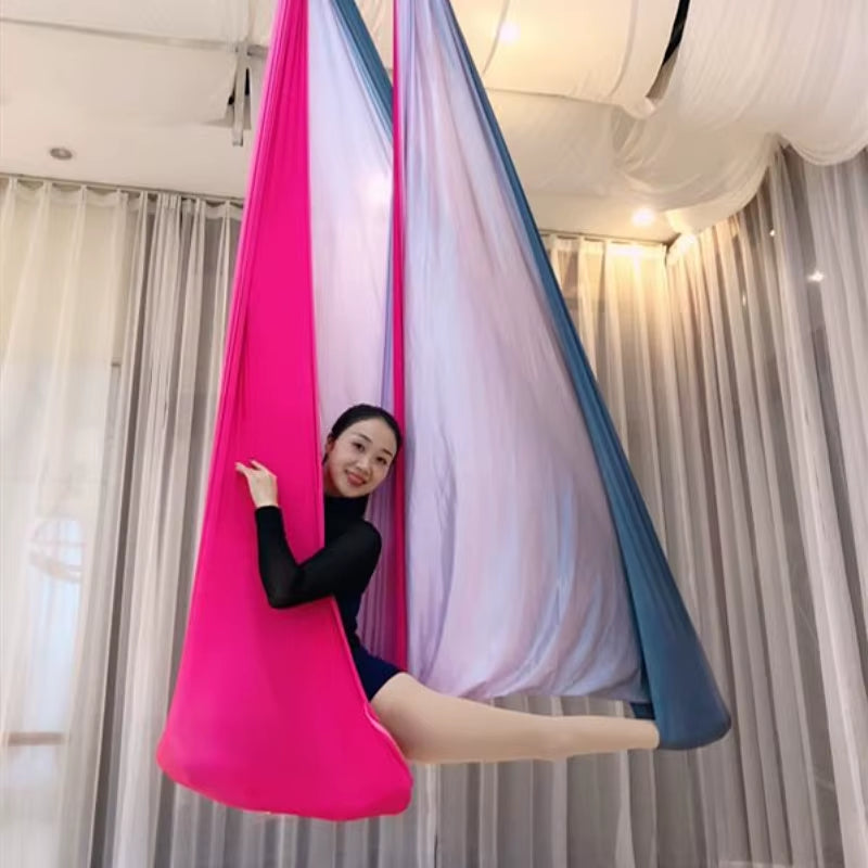 Anti-Gravity Multicolour Yoga Hammock Flying Swing 5M Fabrics Yoga Belts for the Yoga Exercise Air Swing Bed Trapeze Yoga Studio