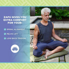 Hemp Zafu Meditation Cushion for Sitting on Floor, Hemp Yoga Pillow, Zafu Meditation Pillow, Zen Seiza Kneeling Prayer Pad Support - Made in USA - round Natural