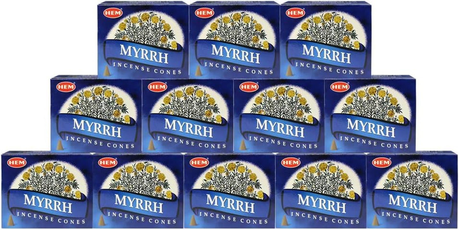 Myrrh Incense Cones and Cone Incense Burner Bundle Insence Insense Hem Incense